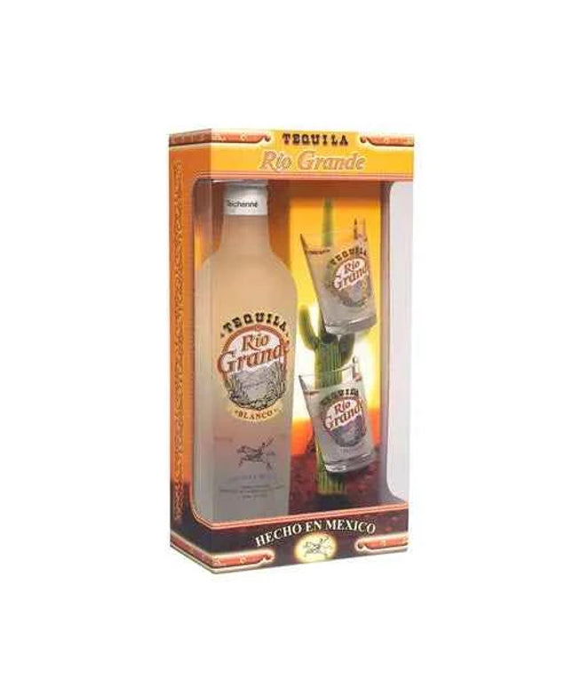 Rio Grande Gold Tequila + 2 Glasses Gift Pack 700mL