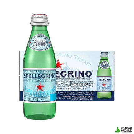 San Pellegrino Sparkling Natural Mineral Water 24 x 250mL Glass Bottles - Liquorworld