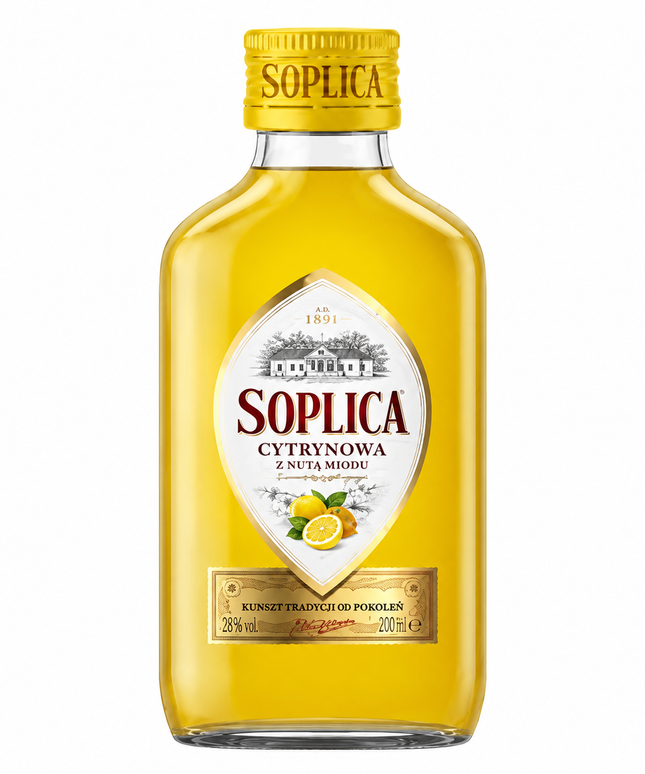 Soplica Lemon with a Hint of Honey 100ml – Flavoured Vodka Liqueur 28% ABV