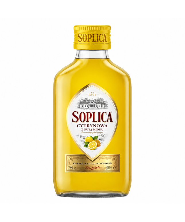 Soplica Lemon with a Hint of Honey 100ml – Flavoured Vodka Liqueur 28% ABV