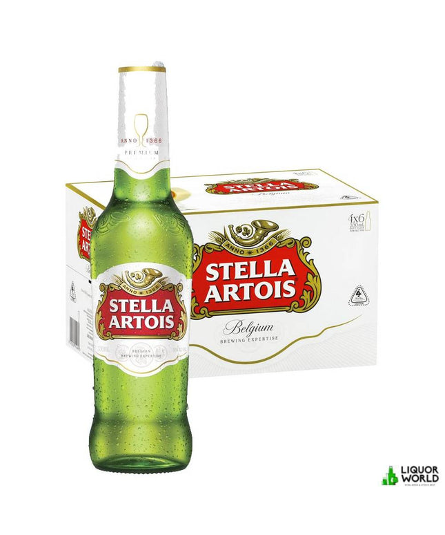 Stella Artois Beer Imported From Belgium Case 24 Pack 330mL Bottles - Liquorworld