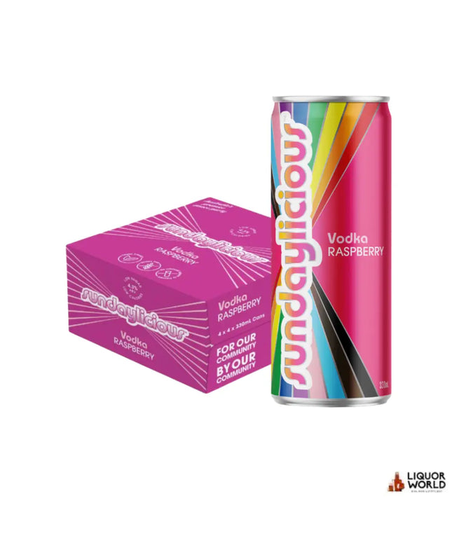 Sundaylicious Vodka Premix Raspberry Cans 330ml (16 Pack) - Liquorworld