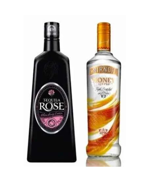 SmirnOff Wild Honey Vodka & Tequila Rose Strawberry Liqueur - 2 Bottles