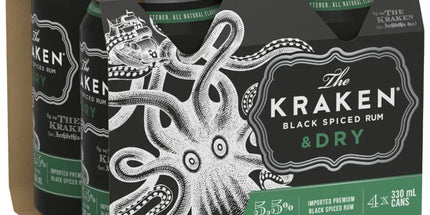 The Kraken Rum & Dry Cans 330mL (24 Pack) - Liquorworld