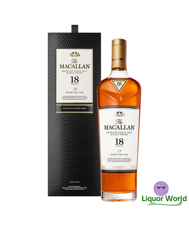 The Macallan 18 Year Old Sherry Oak 2022 Release Single Malt Scotch Whisky 700mL - Liquorworld
