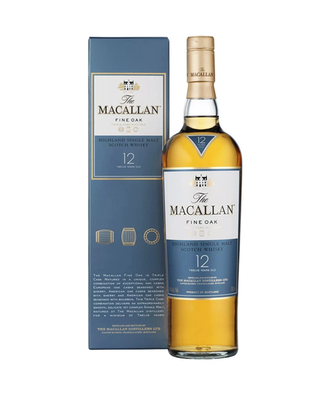 The Macallan 12 Year Old Fine Oak Single Malt Scotch Whisky 700mL