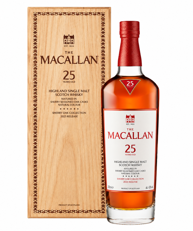 The Macallan 25 Year Old Sherry Oak 2025 Release Single Malt Scotch Whisky 700mL