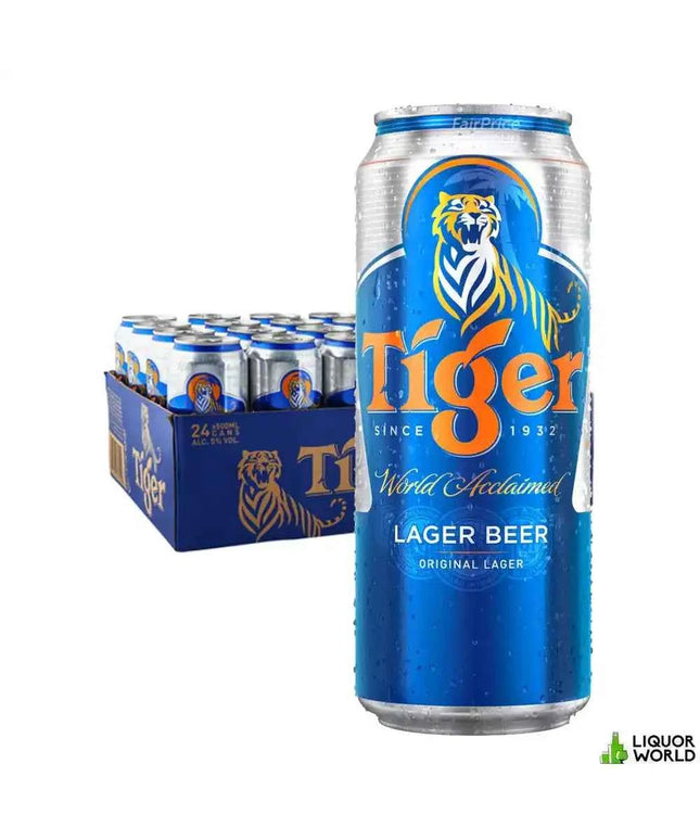 Tiger Lager Imported Beer Case 24 x 500mL Cans