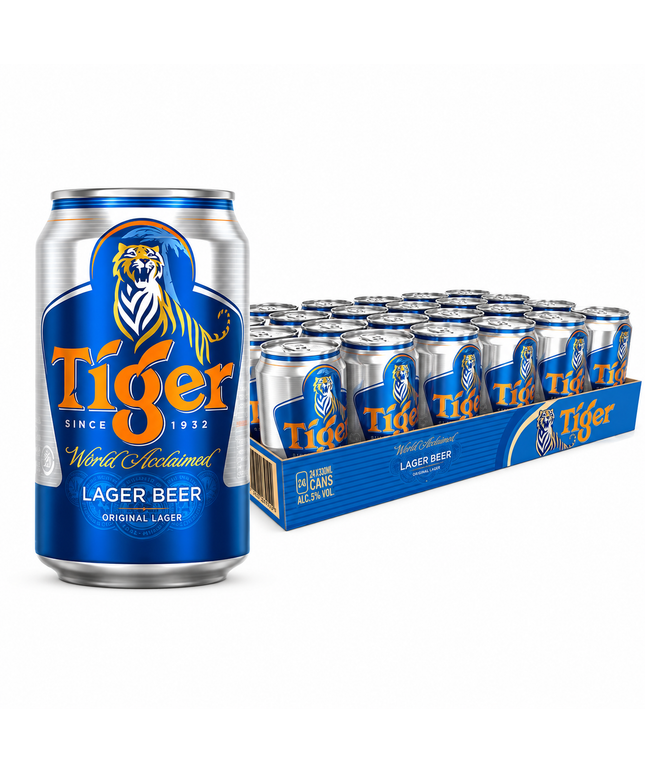 Tiger Lager Imported Beer Case 24 x 330mL Cans