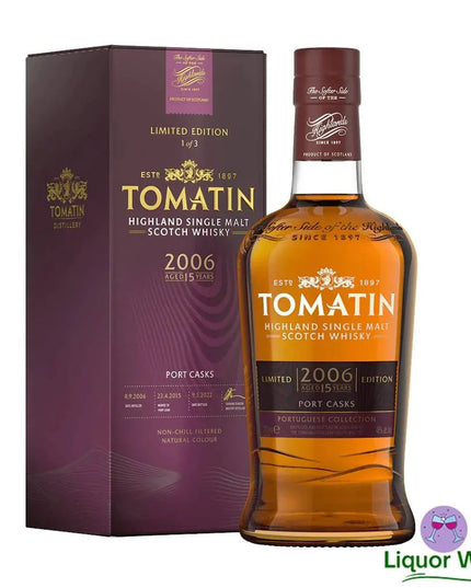 Tomatin 15 Year Old Port Casks Portuguese Collection Single Malt Scotch Whisky 700mL - Liquorworld