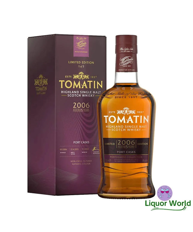 Tomatin 15 Year Old Port Casks Portuguese Collection Single Malt Scotch Whisky 700mL