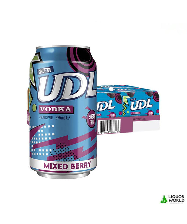 UDL Vodka & Zero Sugar Mixed Berry 24 Pack 375ml Cans - Liquorworld