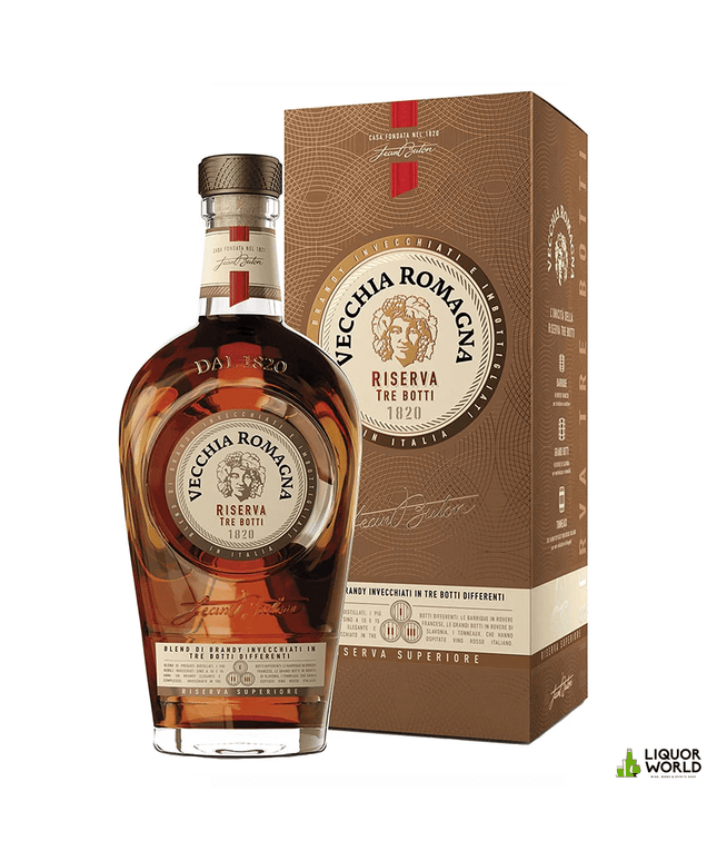 Vecchia Romagna Riserva Tre Botti Italian Brandy 700mL - Liquorworld
