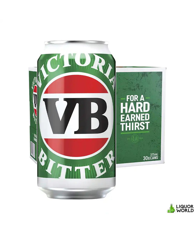 Victoria Bitter VB Beer Case 24 x 375mL Cans - Liquorworld