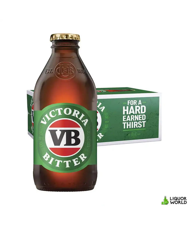 Victoria Bitter VB Beer Case 4 x 6 Pack 375mL Bottles - Liquorworld