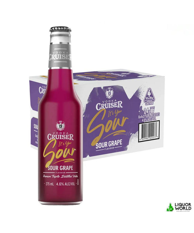 Vodka Cruiser Sour Grape Flavour 24 Pack 275ml Bottles - Liquorworld