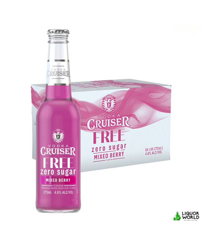 Vodka Cruiser Sugar Free Mixed Berry 24 Pack 275ml Bottles - Liquorworld