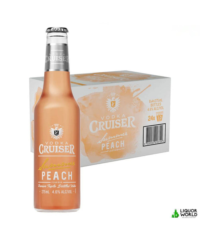 Vodka Cruiser Summer Peach 24 Pack 275ml Bottles - Liquorworld