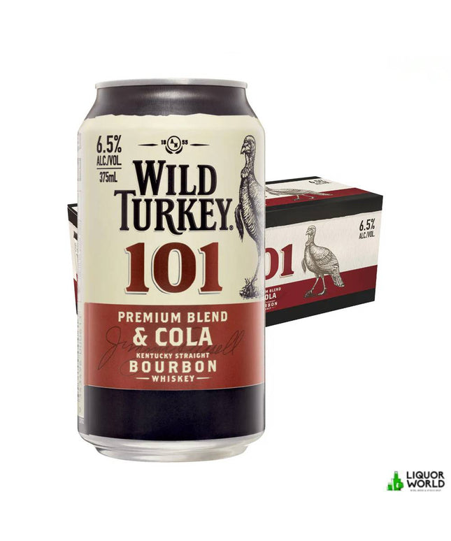 Wild Turkey 101 Kentucky Straight Bourbon & Cola 6.5% Case 24 x 375mL Cans - Liquorworld