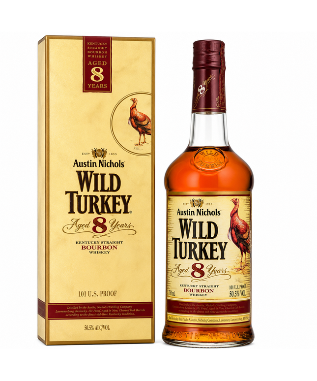 Wild Turkey 8 Year Old 2010 Austin Nichols 101 Proof With Gift Box Kentucky Straight Bourbon Whiskey 700mL