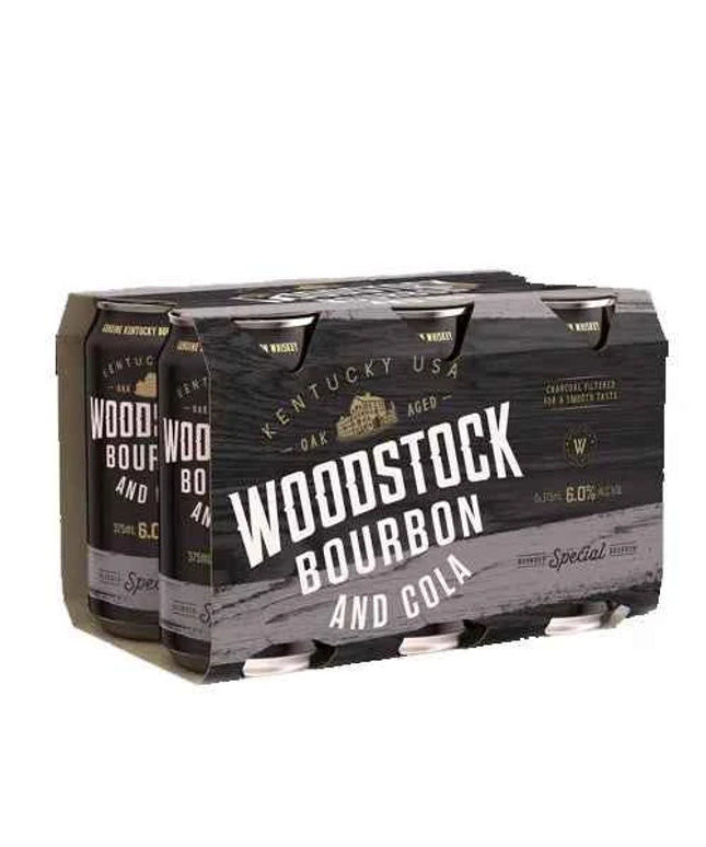 Woodstock Bourbon & Cola Cans 6% 375ml 6 pack