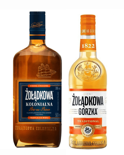 Zoladkowa Gorzka Original & Kolonialna Whiskey Vodka – 2 Bottle Combo (700mL Each)