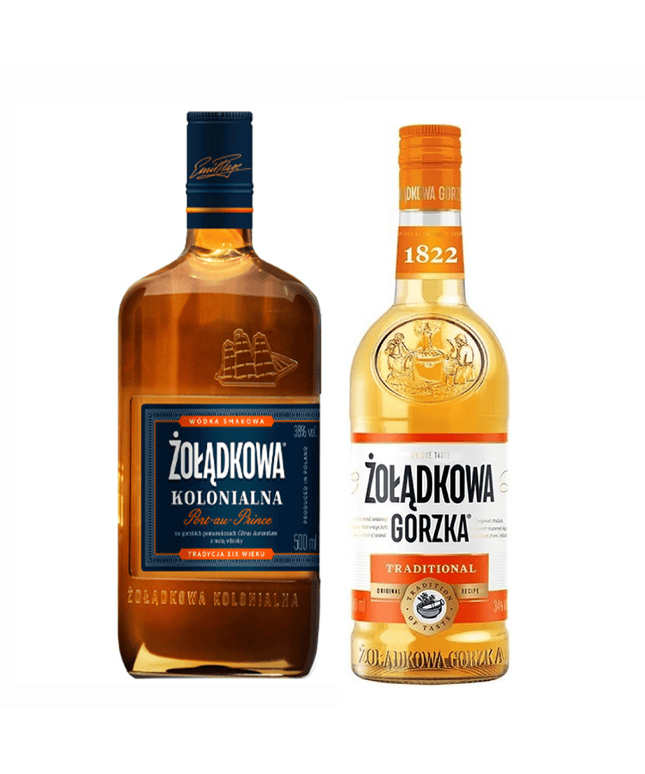 Zoladkowa Gorzka Original & Kolonialna Whiskey Vodka – 2 Bottle Combo (700mL Each)