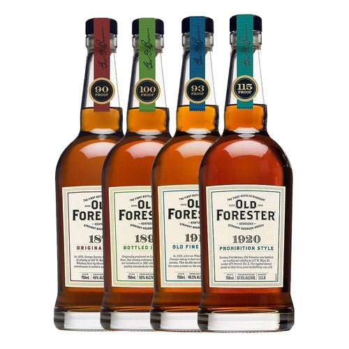 Old Forester Original Whiskey Row Collection 1870 + 1897+ 1910 + 1920 Kentucky Straight Bourbon 4 x 750mL