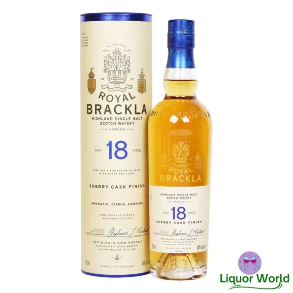 Royal Brackla 18 Year Old Palo Cortado Sherry Cask Finish Single Malt Scotch Whisky 700mL 1