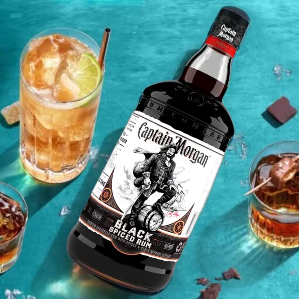 Captain Morgan Black Spiced Dark Rum 1L 2