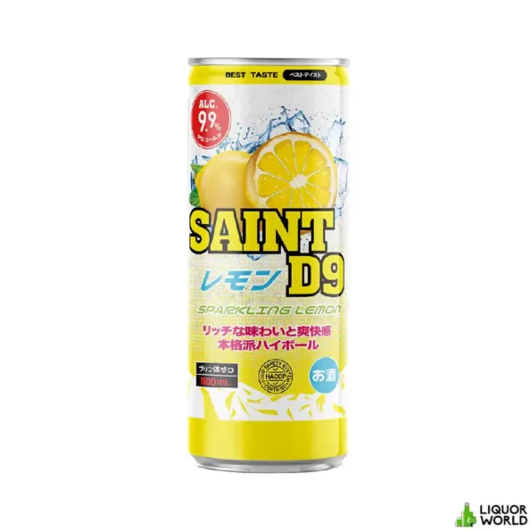 Saint D9 Double Sparkling Lemon 9.9% 24 x 500mL Cans
