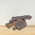Zlatogor Ceramic Medieval Cannon With Cannonballs Ukrainian Vodka Miniature 500mL