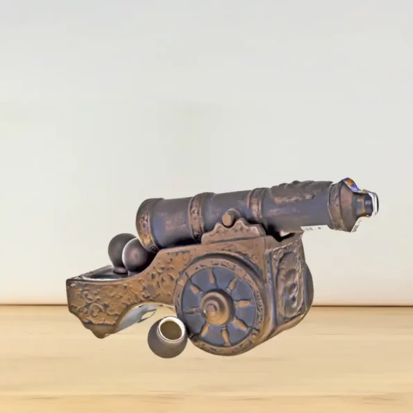 Zlatogor Ceramic Medieval Cannon With Cannonballs Ukrainian Vodka Miniature 500mL 4