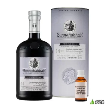 Bunnahabhain 14 Year Old Feis Ile 2024 Ruby Port Cask Finish Cask Strength Single Malt Scotch Whisky 700mL + 15mL Sample