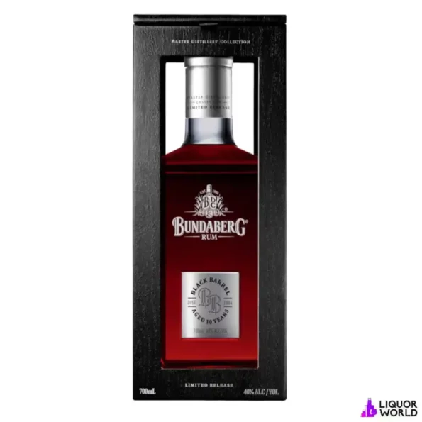 2015 Bundaberg MDC Black Barrel 10 Year Old Rum 700ml Immerse yourself in the rich, complex flavors of the 2015 Bundaberg MDC Black Barrel 10 Year Old Rum. This 700ml bottle is a premium expression of Bundaberg's Master Distillers' Collection (MDC), aged for a decade to develop a deep, full-bodied character. Distilled from the finest Australian sugarcane and matured in charred oak barrels, this limited edition rum offers a sophisticated blend of sweetness and spice, making it a true treasure for rum aficionados. Brand: Bundaberg Rum Type: Aged Rum Age: 10 Years ABV: 40% Volume: 700ml Edition: Master Distillers' Collection (MDC) Black Barrel Tasting Notes: Nose: Rich aromas of molasses, caramel, and vanilla, with underlying notes of toasted oak and spices. Palate: Smooth and full-bodied, featuring flavors of dark chocolate, dried fruits, and spiced vanilla, balanced by hints of charred oak and a touch of sweet toffee. Finish: Long and warming, with lingering notes of oak, spice, and a subtle smokiness. Key Features: Limited Edition: Part of Bundaberg's exclusive Master Distillers' Collection, highlighting the craftsmanship and heritage of this iconic Australian distillery. Aged Perfection: Aged for 10 years in charred oak barrels, resulting in a complex and richly flavored rum. Collector’s Item: With its distinctive black barrel presentation, this rum is a prized addition to any collection. Versatile Enjoyment: Ideal for sipping neat, on the rocks, or as a luxurious base for premium rum cocktails.