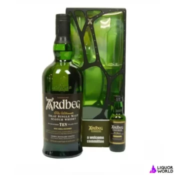 Ardbeg 10 Year Old Scotch Whisky 700ml + 50ml Uigeadail Scotch Whisky Gift Pack