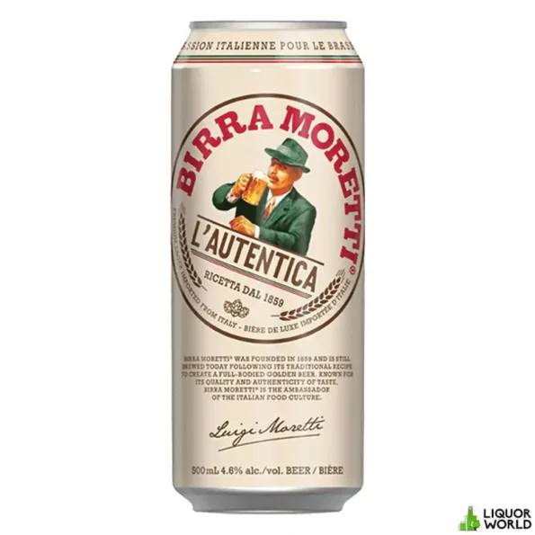 Birra Moretti Italian Lager Imported Beer Case 24 x 500mL Cans