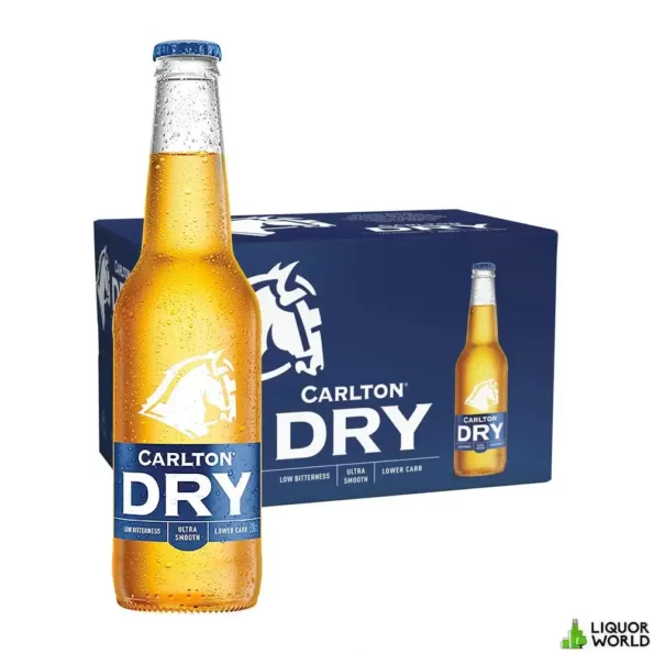 Carlton Dry Beer Case 4 x 6 Pack 330mL Bottles