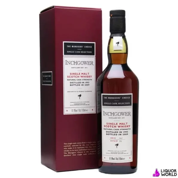 Inchgower 1993 The Managers Choice Single Cask Selection Sherry Cask Single Malt Scotch Whisky 700ml