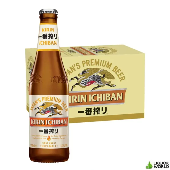 Kirin Ichiban Japanese Beer Case 4 x 6 330mL Bottles