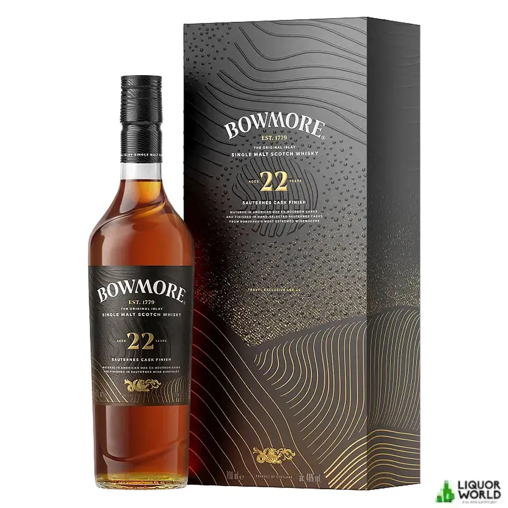 Bowmore 22 Year Old Sauternes Cask Finish Single Malt Scotch Whisky 700mL Bowmore 22 Year Old Sauternes Cask Finish Single Malt Scotch Whisky 700mL