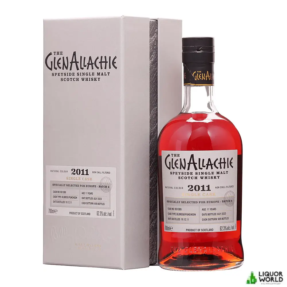 Glenallachie 11 Year Old 2011 Single Cask Oloroso Puncheon Sherry Cask Strength Single Malt Scotch Whisky 700mL Glenallachie 11 Year Old 2011 Single Cask Oloroso Puncheon Sherry Cask Strength Single Malt Scotch Whisky 700mL