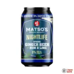 Matsos Nightlife Strong Ginger Beer with Rum & Lime 330ml (24 Pack)