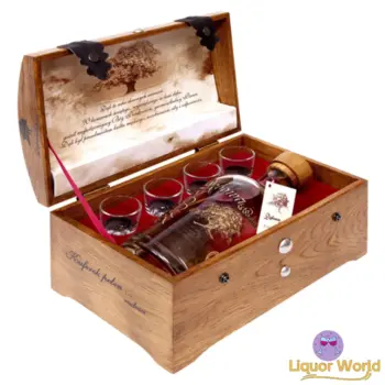 Oak Vodka Debowa in Wooden Box with 4 Shot Glasses 700ml