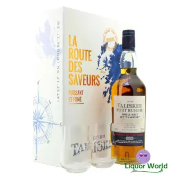 Talisker Port Ruighe + 2 Glasses Gift Set Single Malt Scotch Whisky 700mL