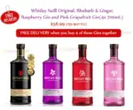 Whitley Neill Original, Rhubarb & Ginger, Raspberry Gin and Pink Grapefruit Gin(4x 700mL)