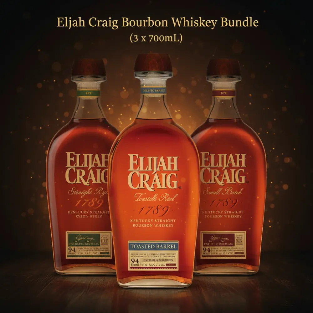 Elijah Craig Bourbon Whiskey Bundle (3 x 700mL)2