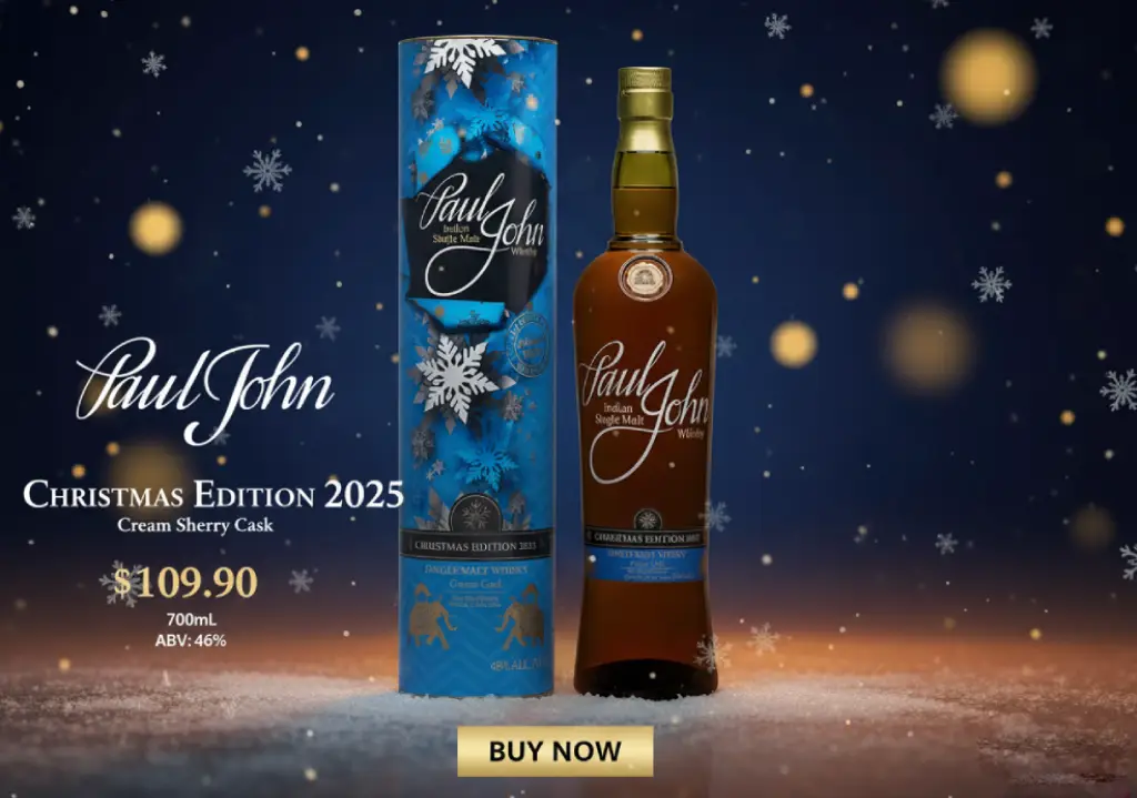 Paul John Christmas Edition 2025 Cream Sherry Cask Single Malt Indian Whisky 700mLbanner