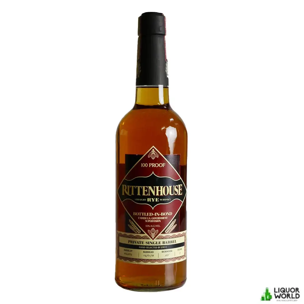 Rittenhouse 5 Year Old Private Single Barrel Pick Joe C. 100 Proof American Straight Rye Whiskey 750mL Rittenhouse 5 Year Old Private Single Barrel Pick Joe C. 100 Proof American Straight Rye Whiskey 750mL